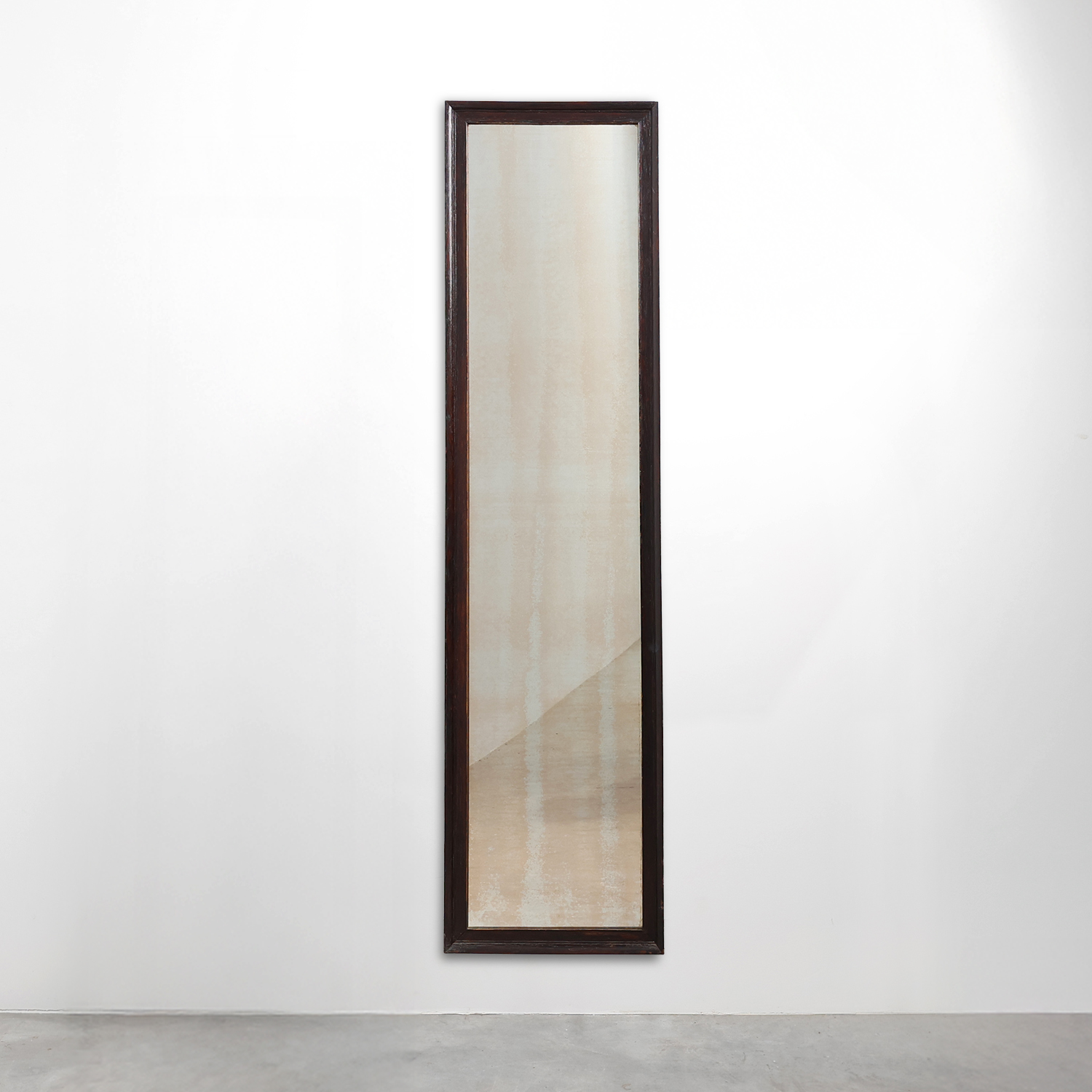 Belgian Art Deco Wooden Mirror with Aged Glass, ca. 1930-img